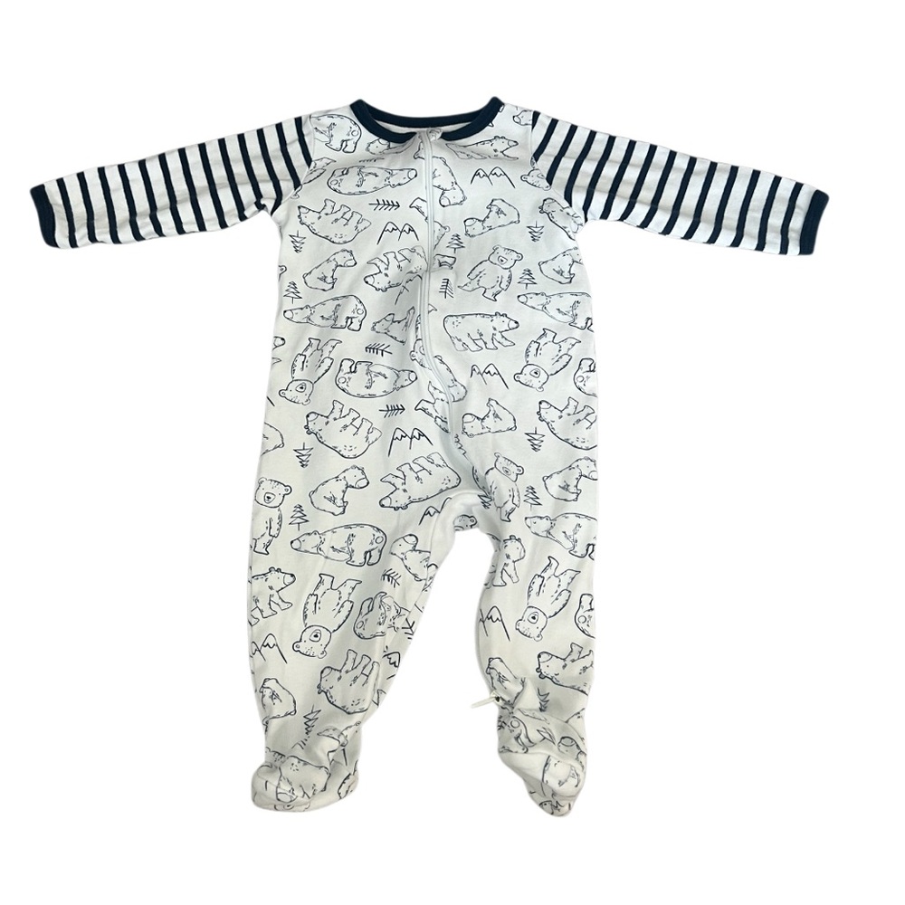 Wonder Nation Blue and White Footies One Piece